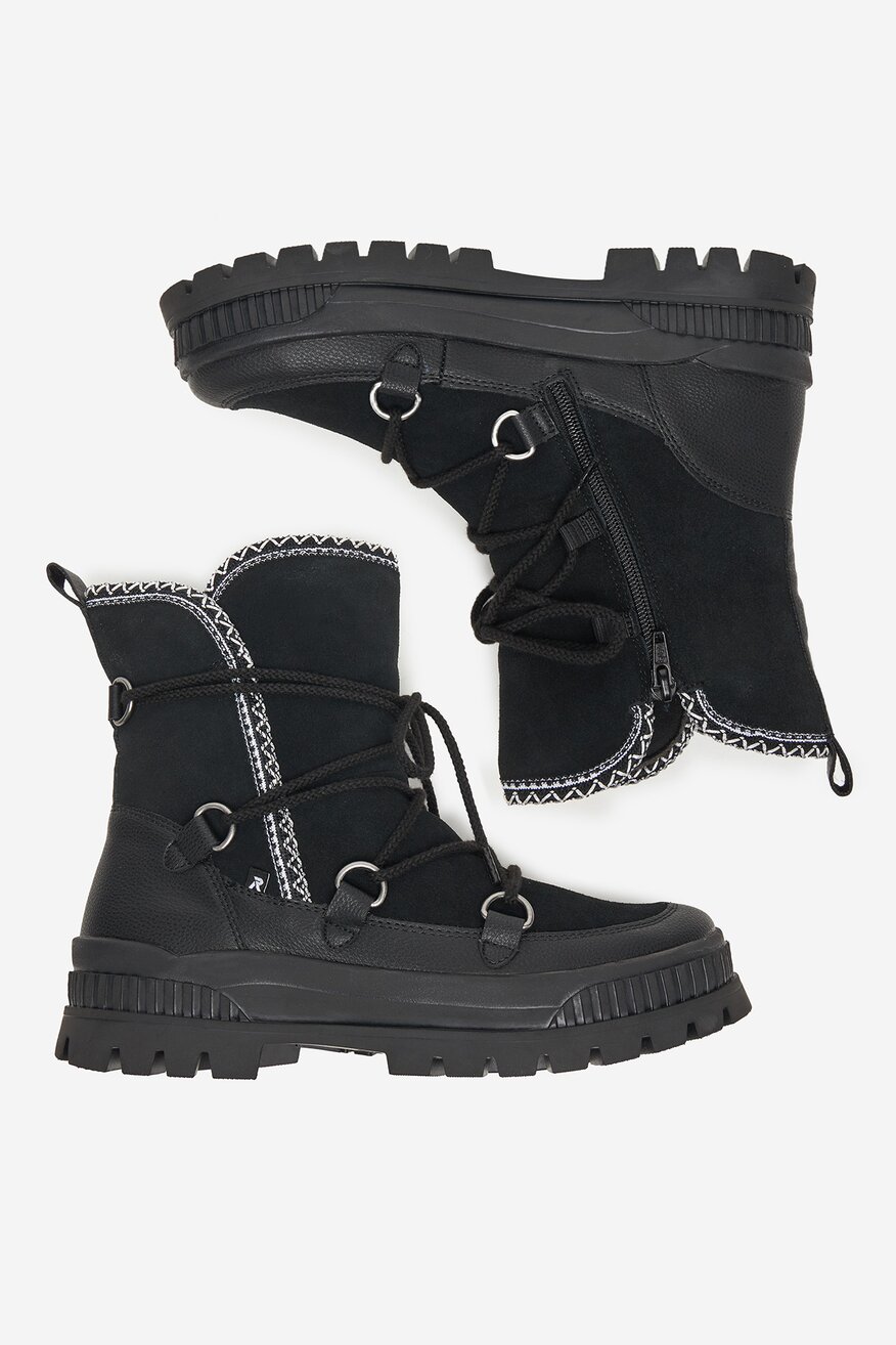 
                Rieker - Śniegowce zamszowe ocieplane - 2230085543699