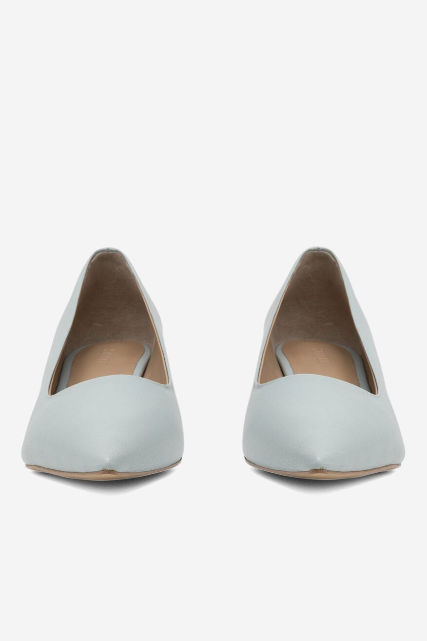 
                SIMPLE - Skórzane czółenka niebieskie - 5904862795027