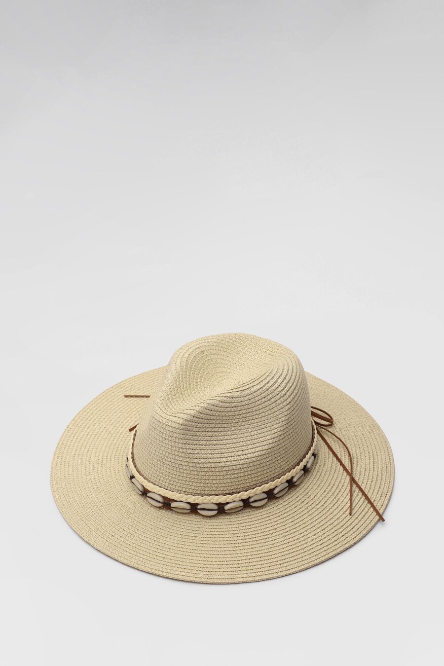 ACCCESSORIES - Kapelusz boho beżowy - 5903698408828