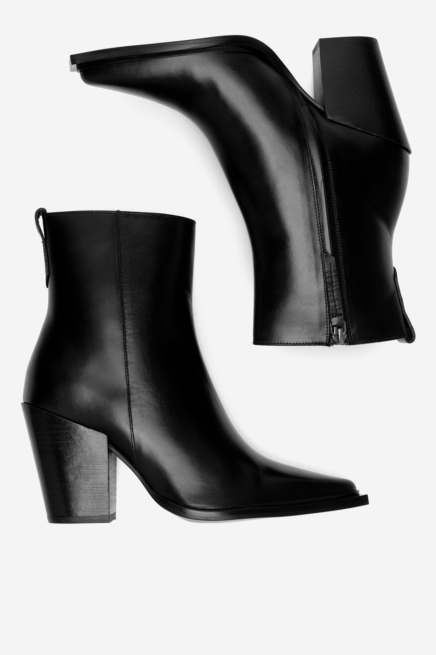 
                Gino Rossi - Botki skórzane na słupku - 5905588828600