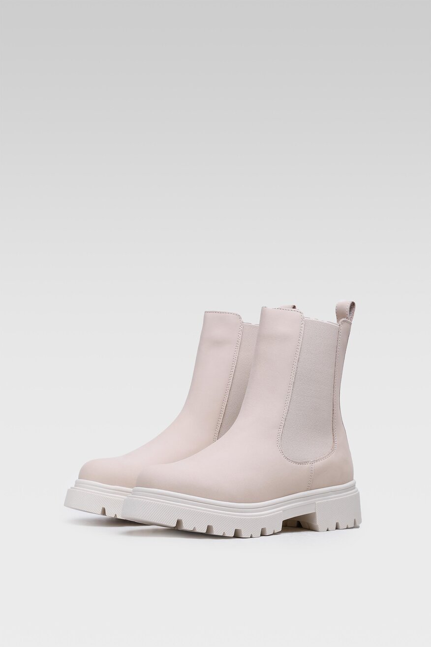 
                Lasocki - Skórzane botki białe - 5904248513368