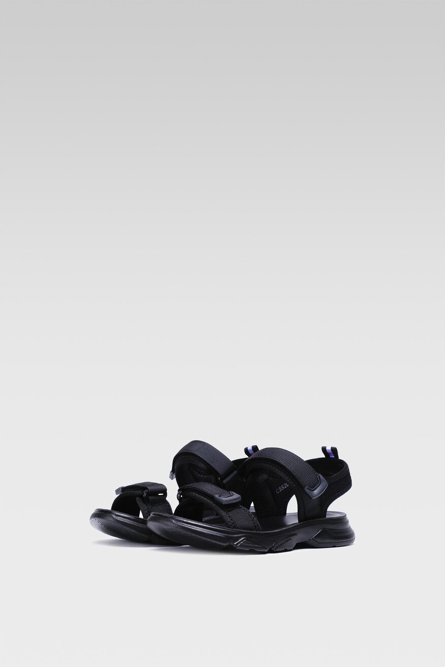 Nelli Blu - Sandały czarne na rzep - 5904248634537