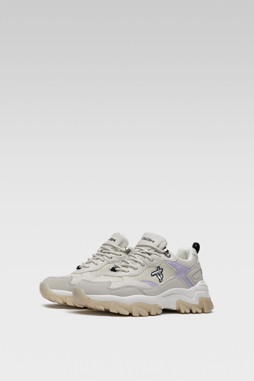 Togoshi - Sneakersy beżowe sznurowane - 5904248309435