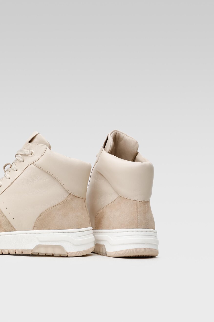 
                Badura - Skórzane trzewiki beżowe - 5904248482312