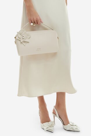 Сумка З Ремінцем Gino Rossi EO-ROSE-LA224-19650 БРУДНО-БІЛИЙ