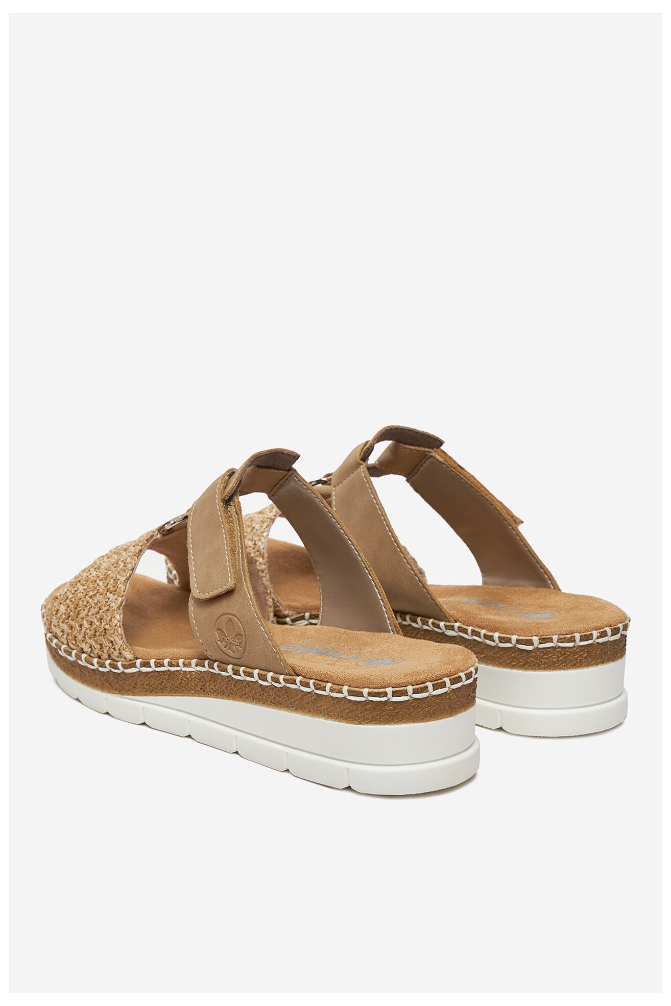 Klapki Rieker V1243-60 Beżowy