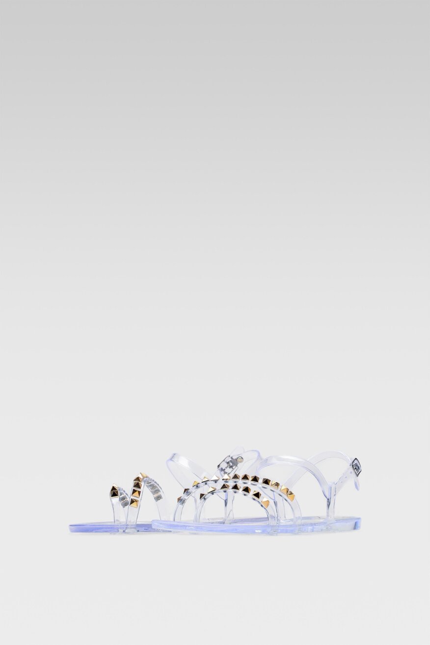 
                Bassano - Sandały z aplikacją srebrne - 5903698304809