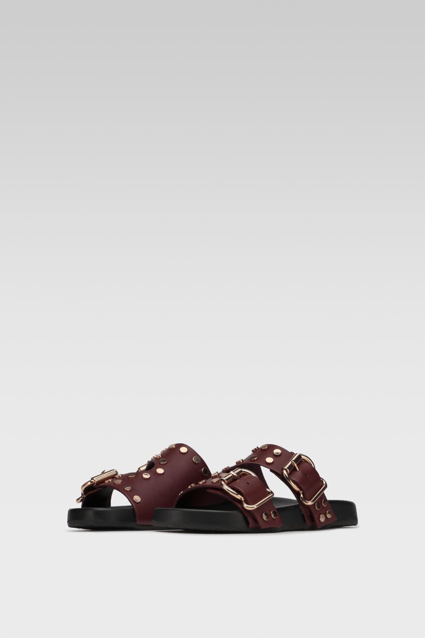 
                Gino Rossi - Skórzane klapki z aplikacją - 5903419582899