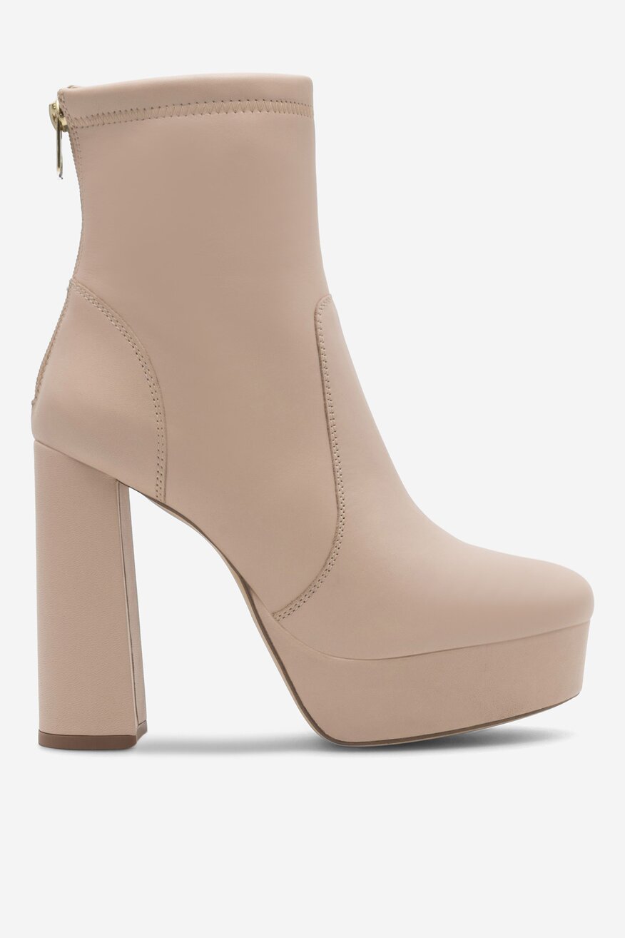 
                EVA MINGE - Botki skórzane na słupku - 5905588004196