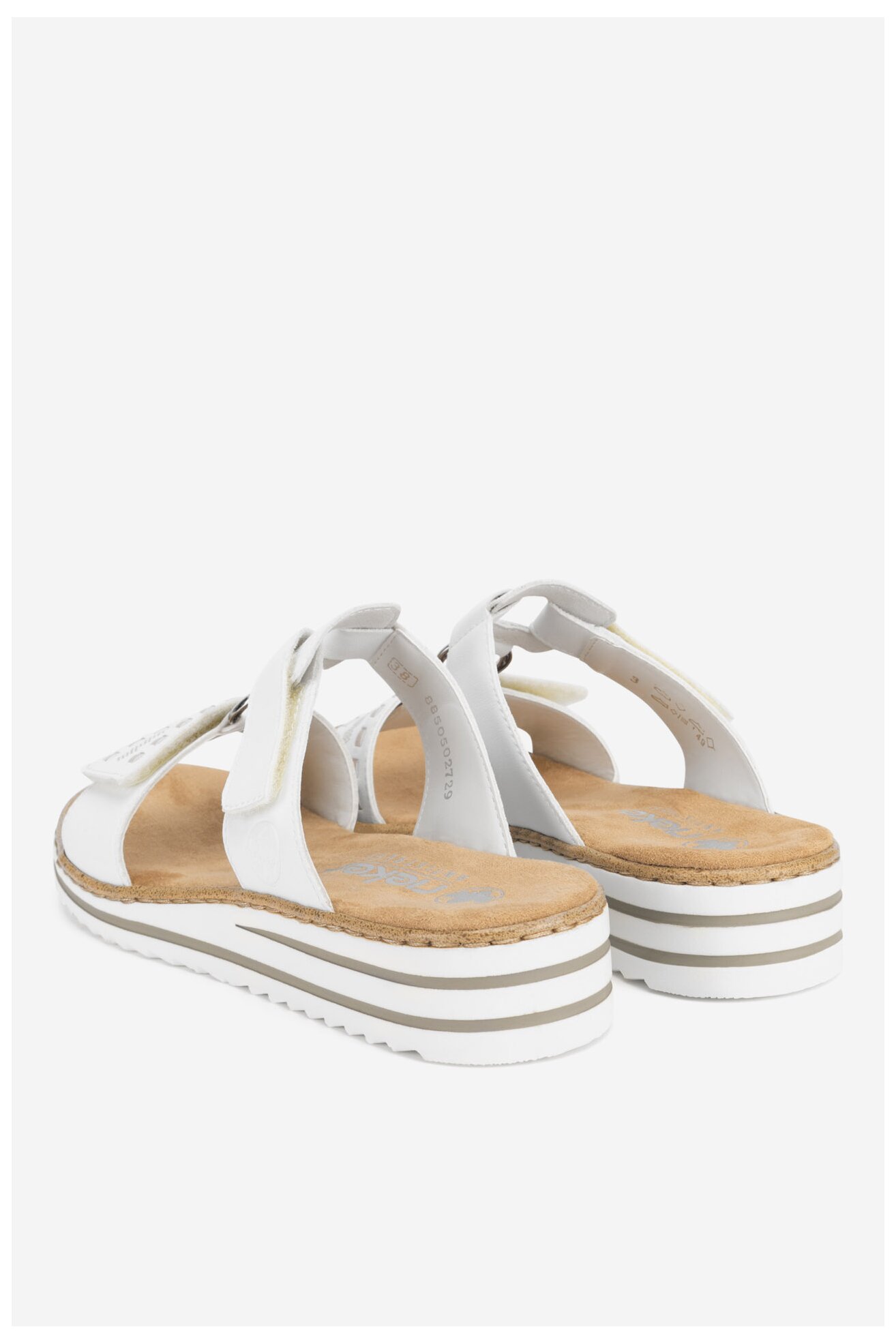 Klapki Rieker V0636-80 Biały