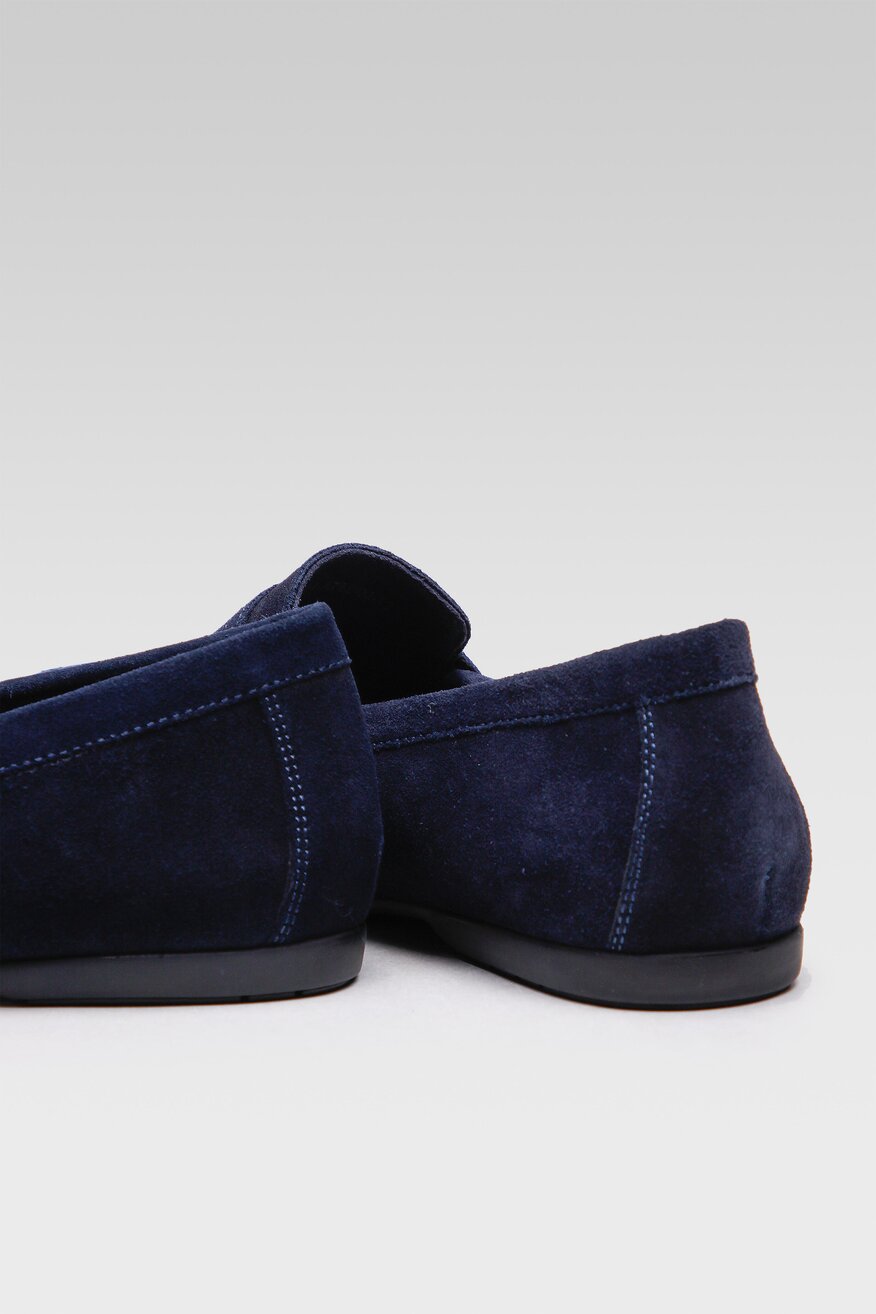 
                Cesare Cave - Skórzane mokasyny granatowe - 5904248649449