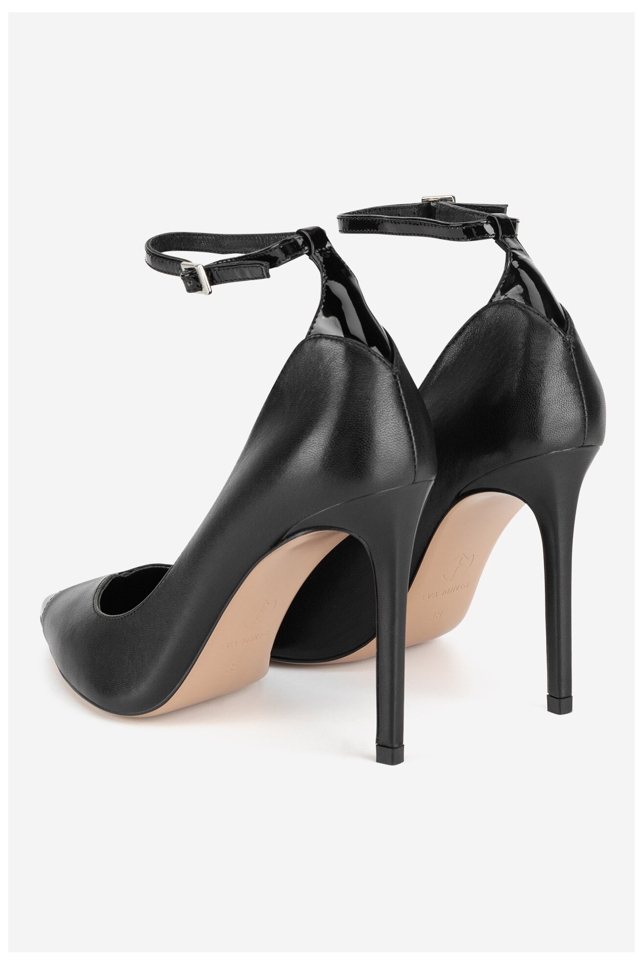 Pantofi cu toc EVA MINGE OLIVIA-V-375-121-1 NEGRU