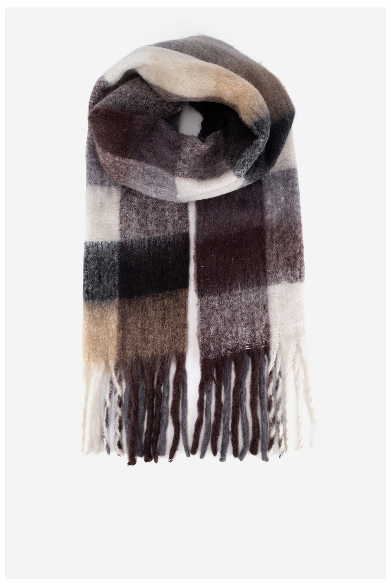 Дамски шал Jenny Fairy 4W4-006-AW24 КАФЯВ