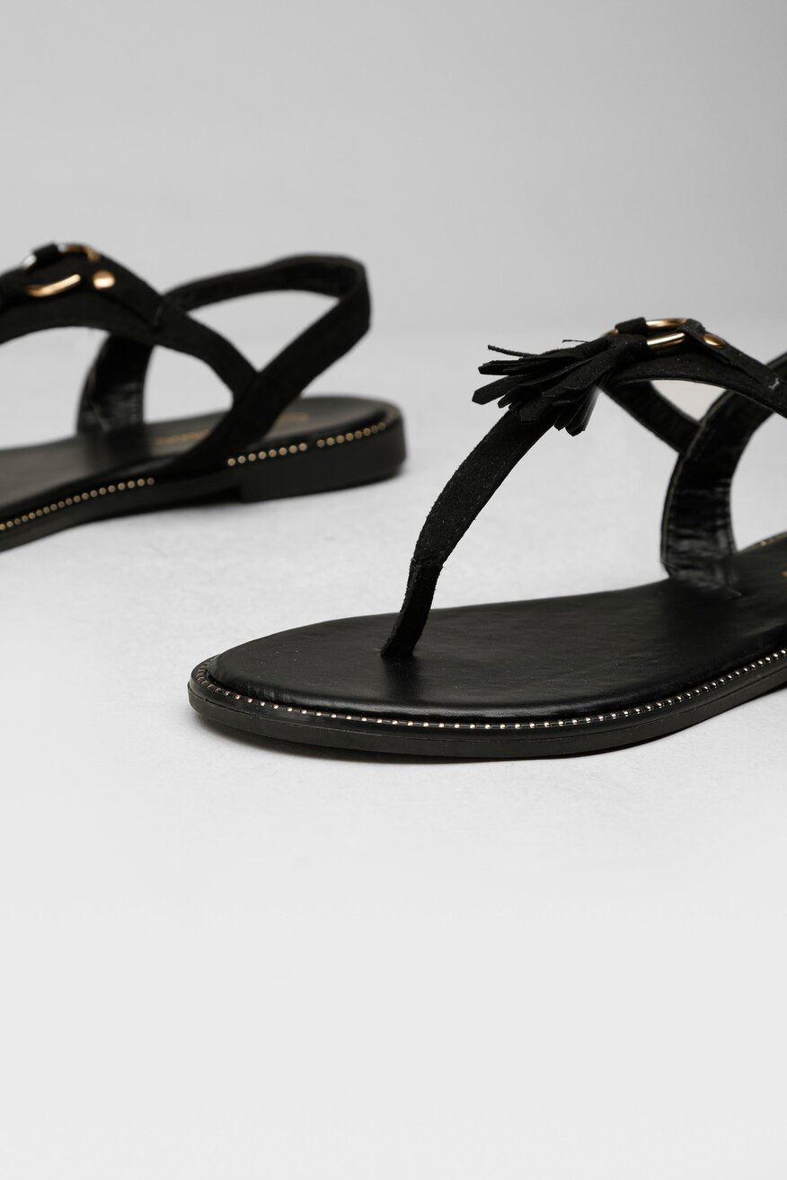 
                Bassano - Sandały z aplikacją czarne - 5904248257071