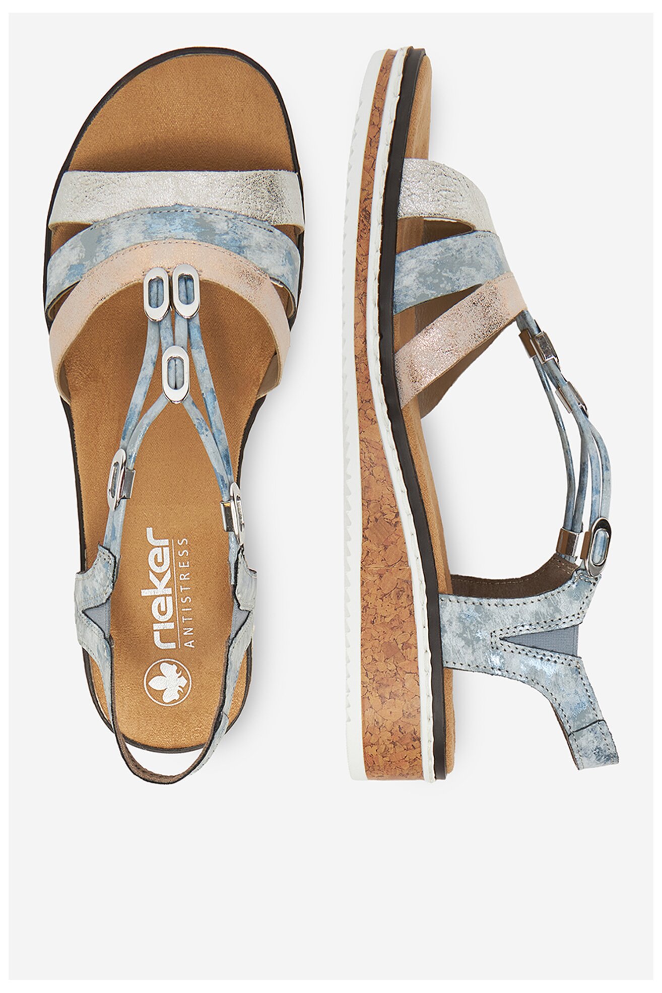 Sandały Rieker V36G4-40 Niebieski