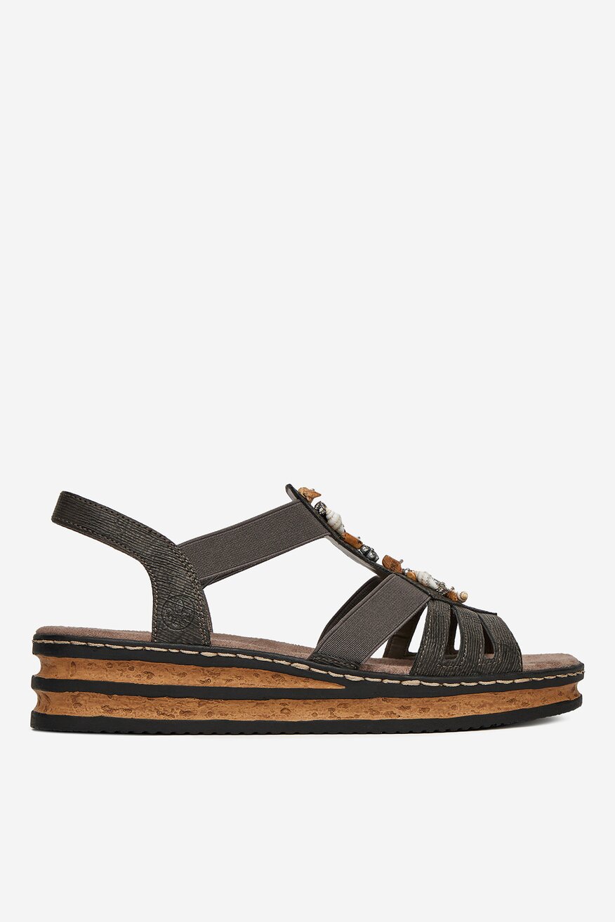 Rieker - Sandały na koturnie - 2230078416139