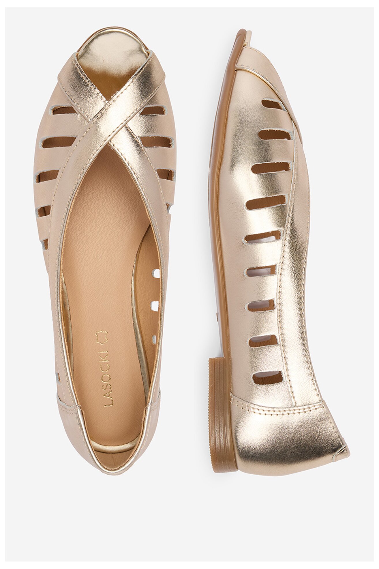 Baleriny Lasocki CEO-RST-ERICA-66 Złoty