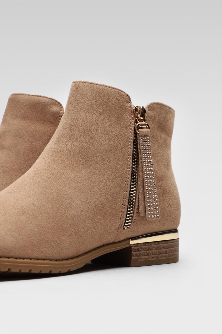 
                Jenny Fairy - Botki beżowe z suwakiem - 5903698760568