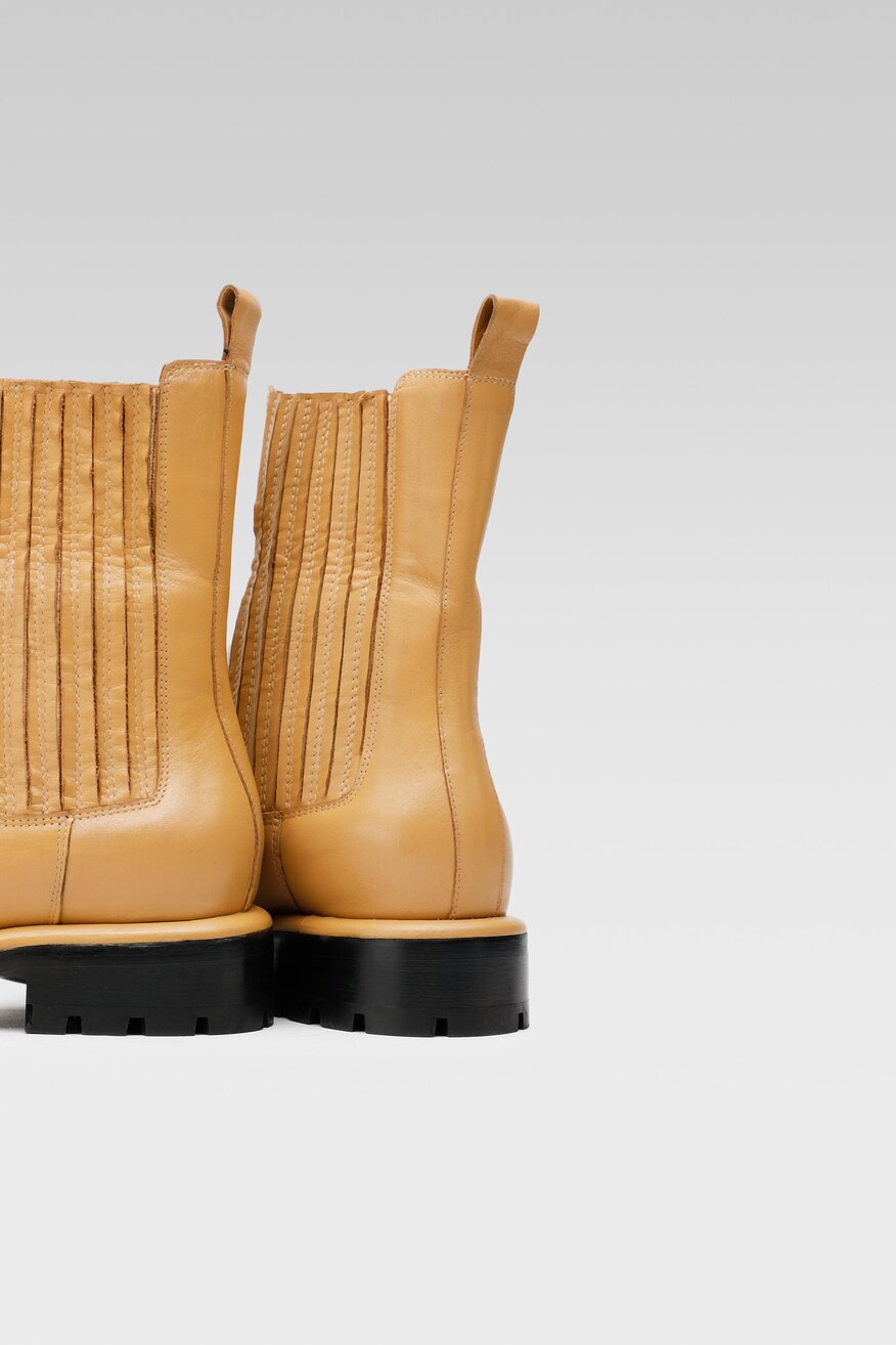 
                Gino Rossi - Skórzane botki beżowe - 5904862542515