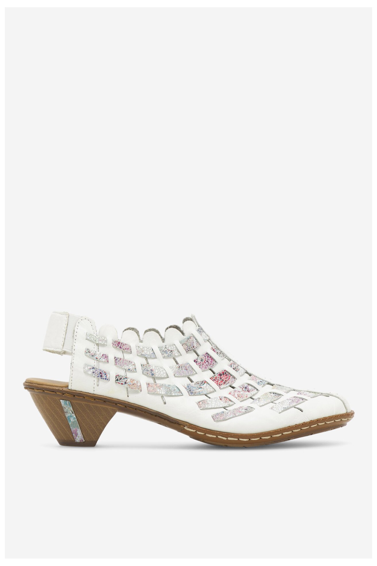 Pantofi cu toc Rieker 46778-80 ALB