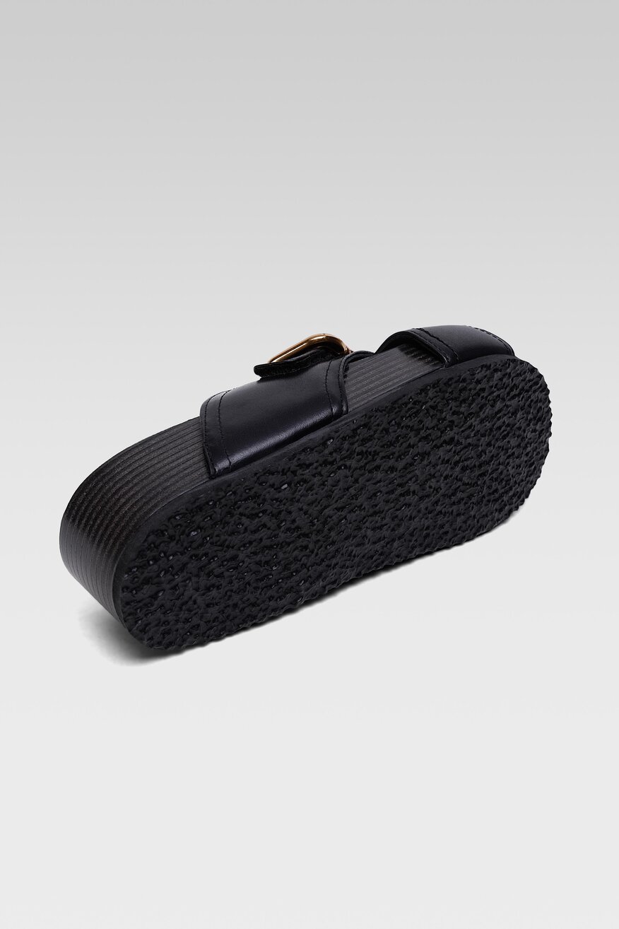 Gino Rossi - Skórzane klapki czarne - 5904248442248