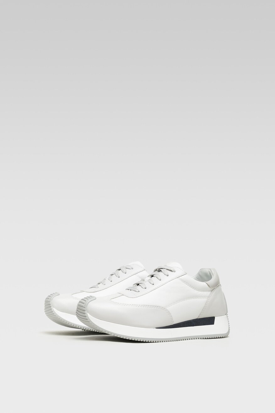 
                Gino Rossi Sport - Skórzane sneakersy szare - 5904248484170