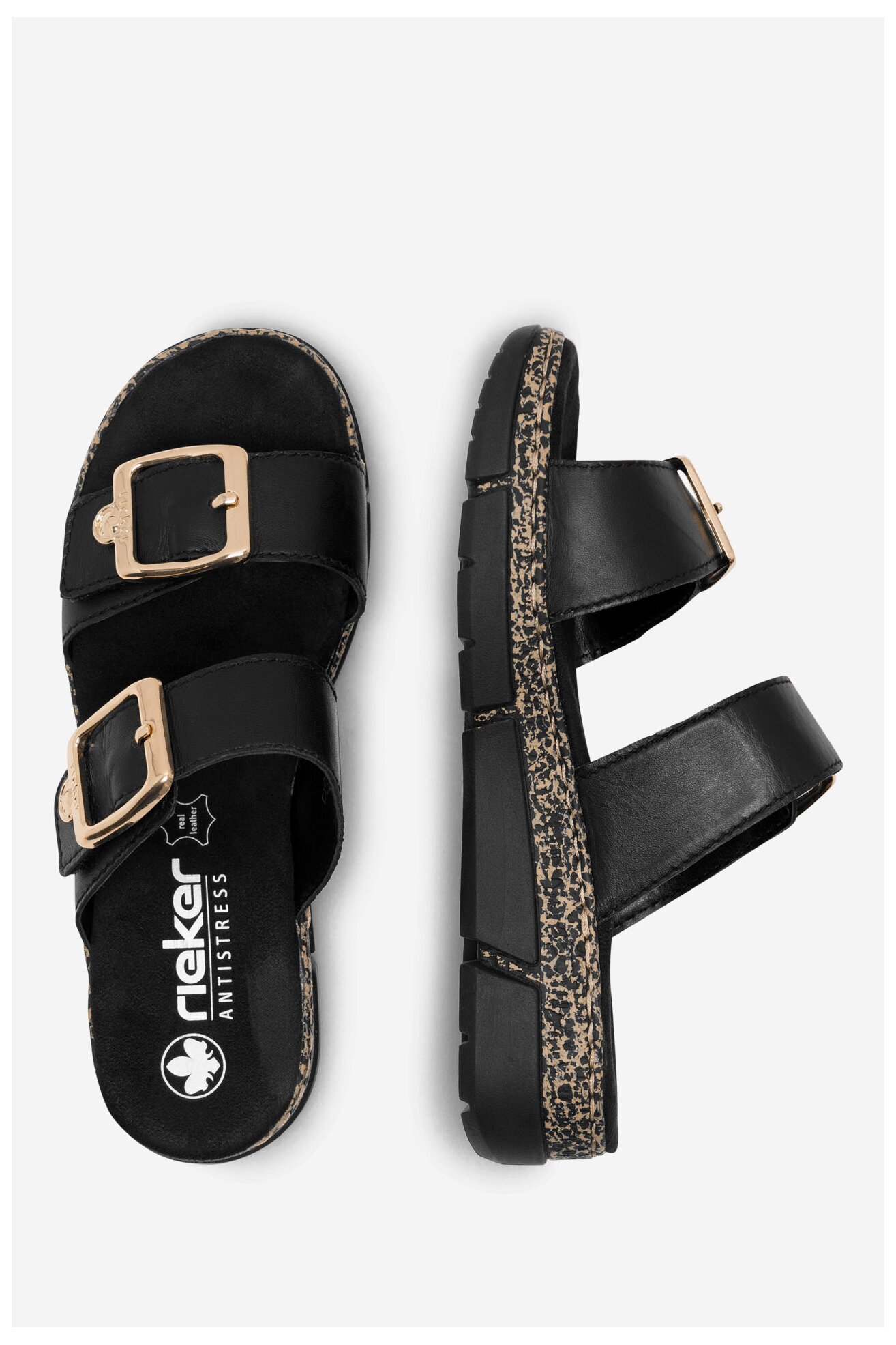 Klapki Rieker V2372-00 Czarny