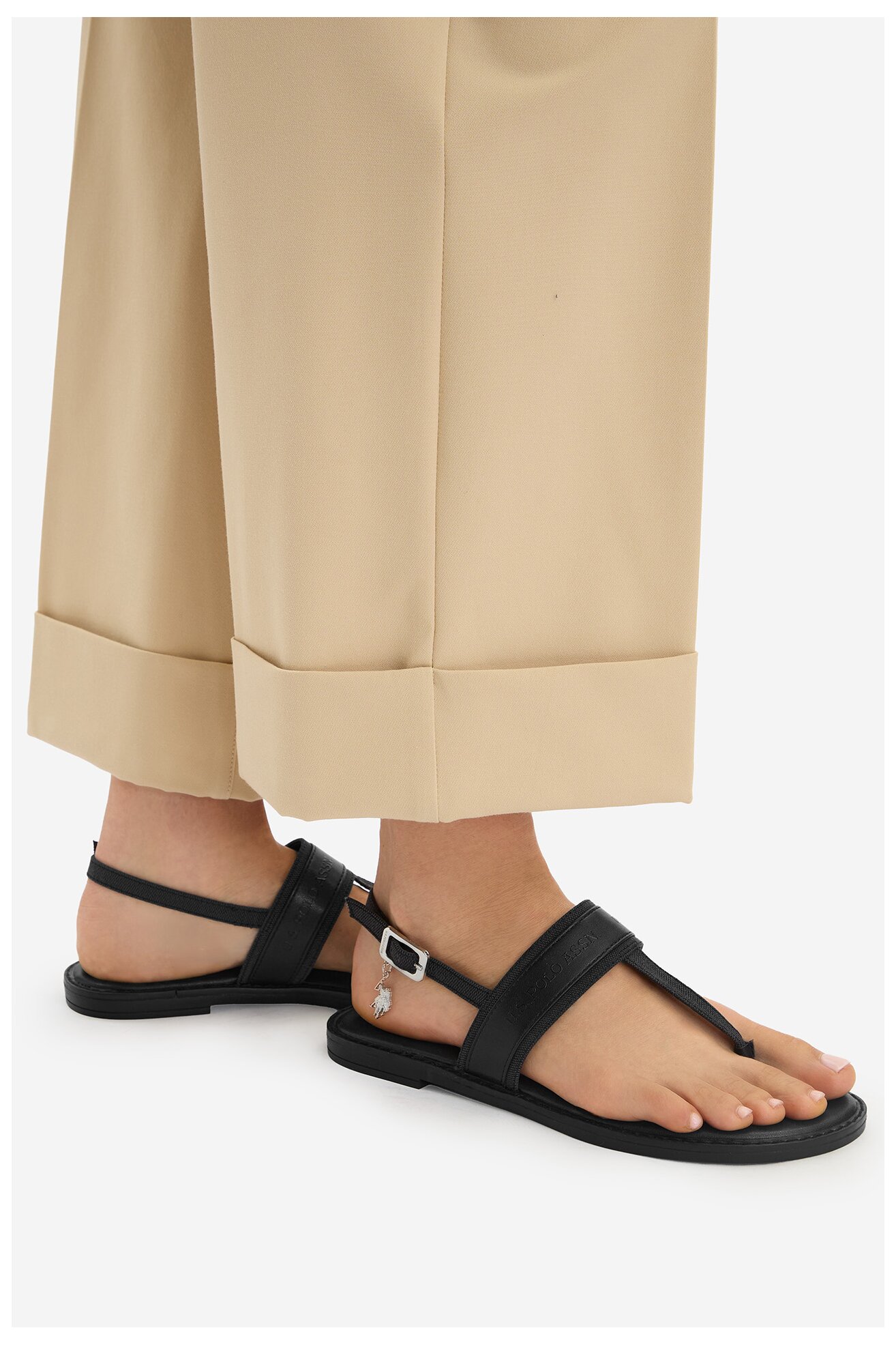 Sandały U.S. POLO ASSN. EO-CASSIE001W/6TY1 Czarny