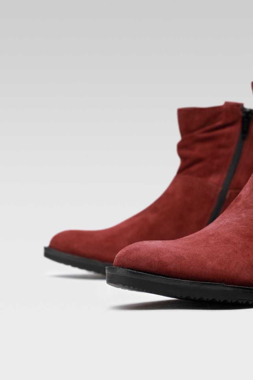 
                Lasocki - Skórzane botki bordowe - 5904248885922