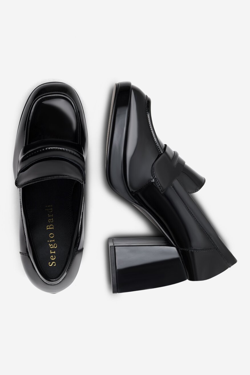 
                Sergio Bardi - Loafersy skórzane na obcasie - 5905588100904