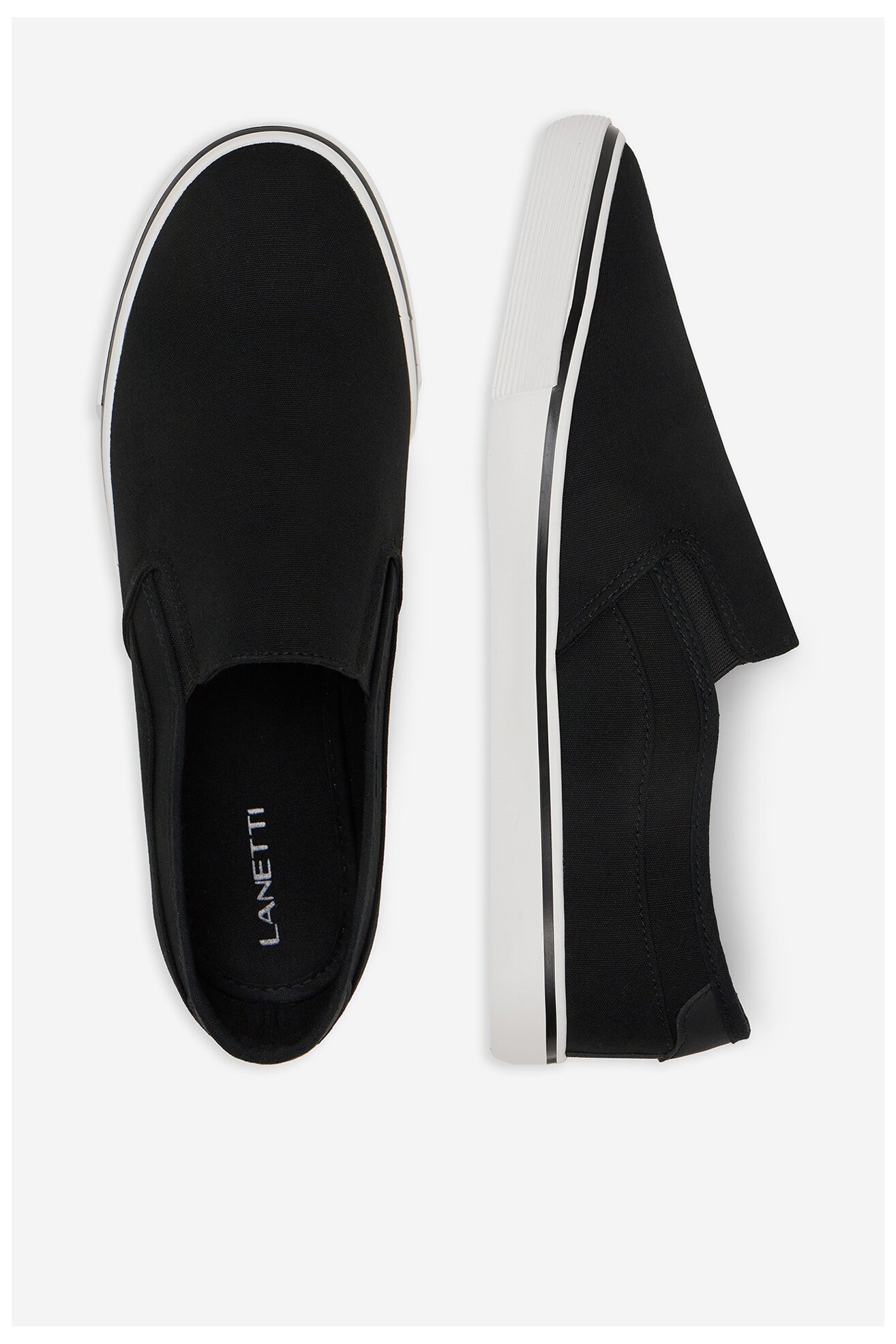 Plátěná obuv Lanetti MS20347-05 ČERNÁ