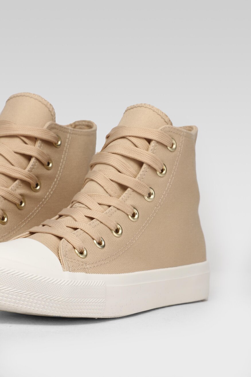 Jenny Fairy - Trampki beżowe sznurowane - 5903698578538