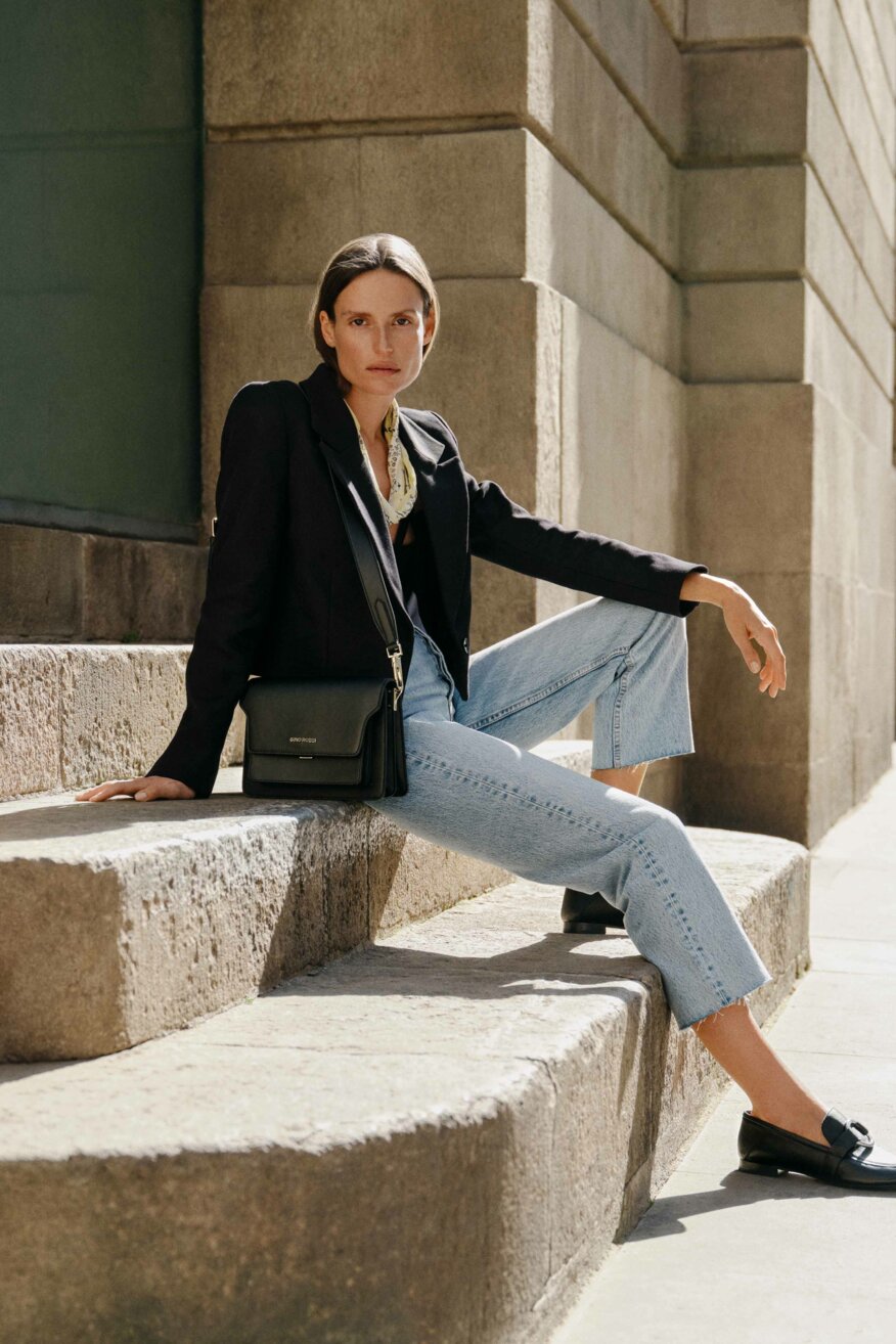 Gino Rossi - Torebka skórzana czarna - 5903698446752