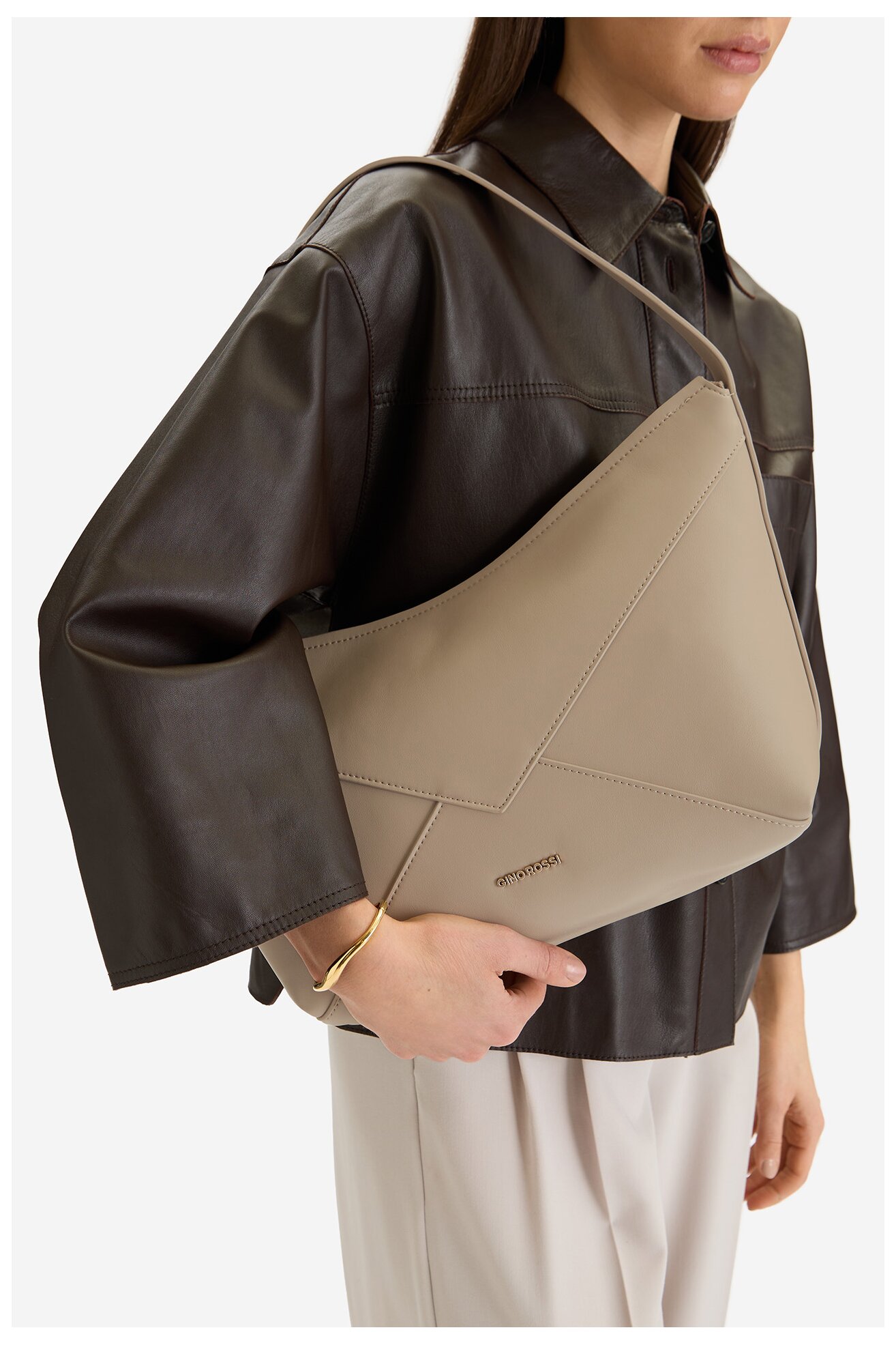 Дамска чанта Gino Rossi C-LDA8558 СВЕТЛОСИВ