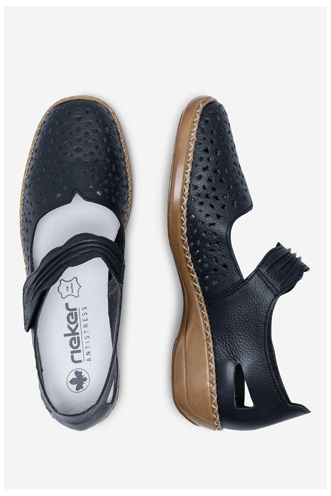 Baleriny Rieker 41399-14 Niebieski