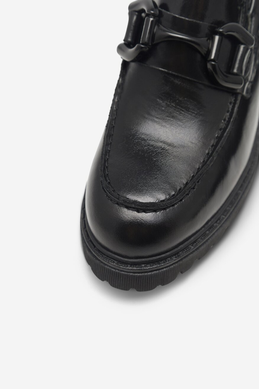 Sergio Bardi - Loafersy skórzane na obcasie - 5905588101277