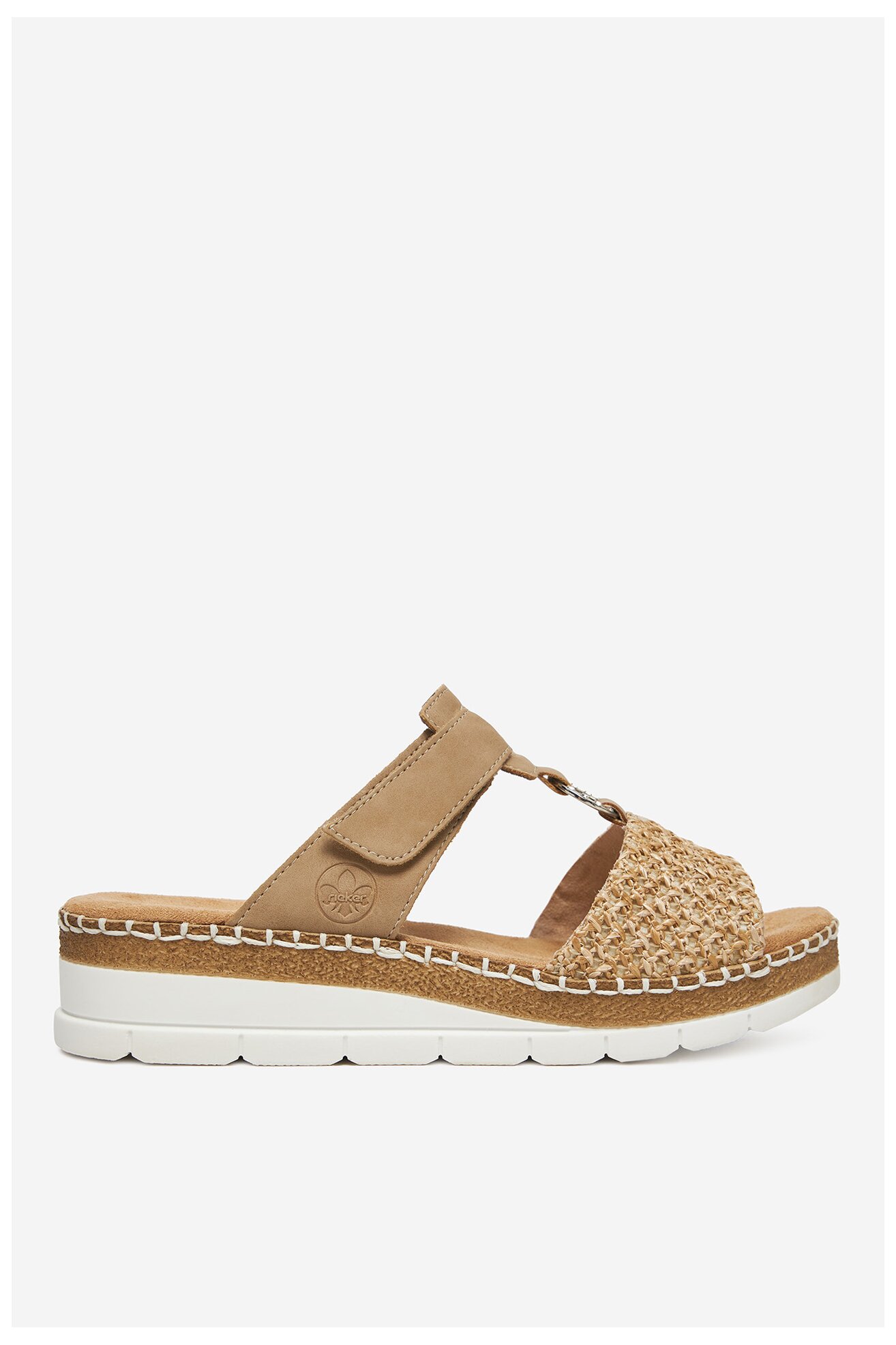 Klapki Rieker V1243-60 Beżowy