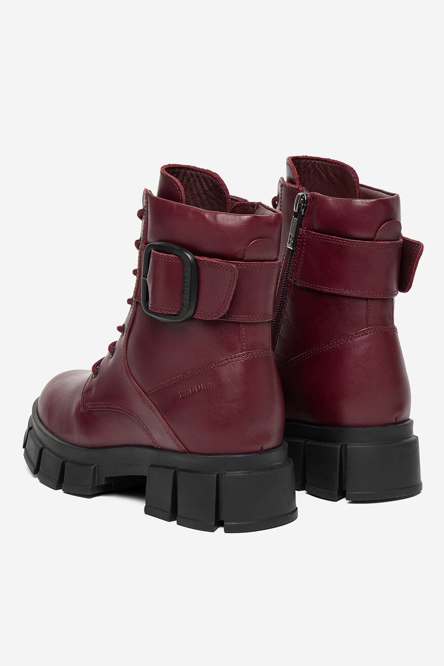 Badura - Skórzane trzewiki z suwakiem - 5906751355688