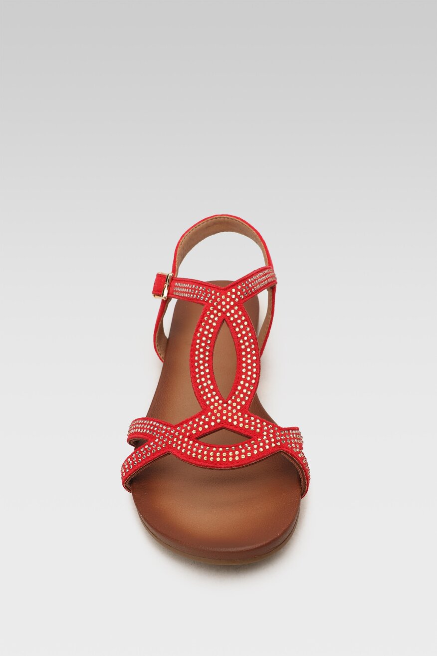 
                Jenny Fairy - Sandały z aplikacją czerwone - 5904248679156