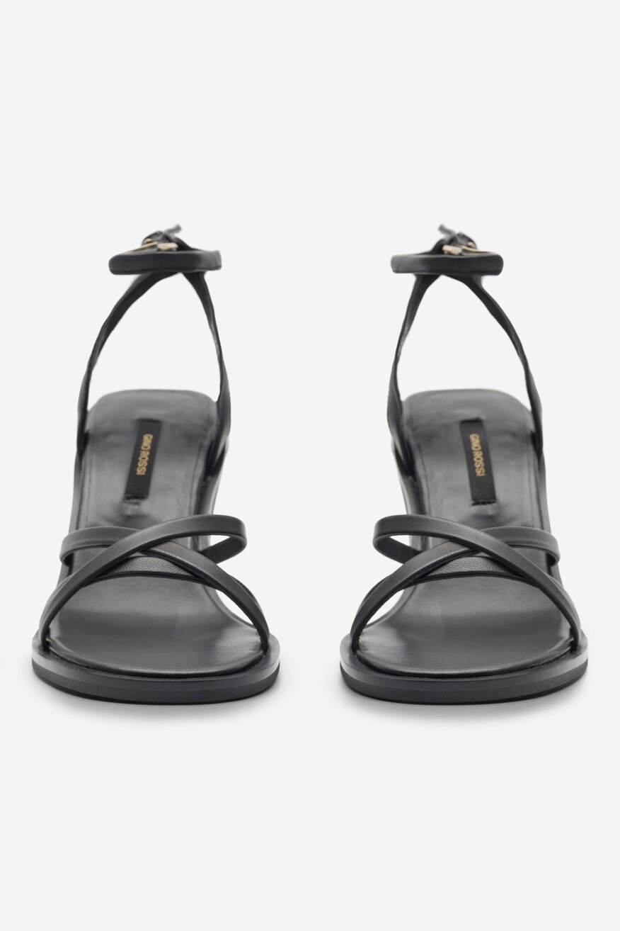 Gino Rossi - Skórzane sandały czarne - 5904862636498