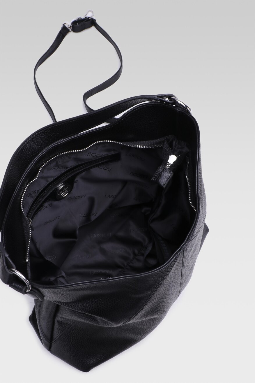 
                Lasocki - Torebka skórzana czarna - 5903698708058