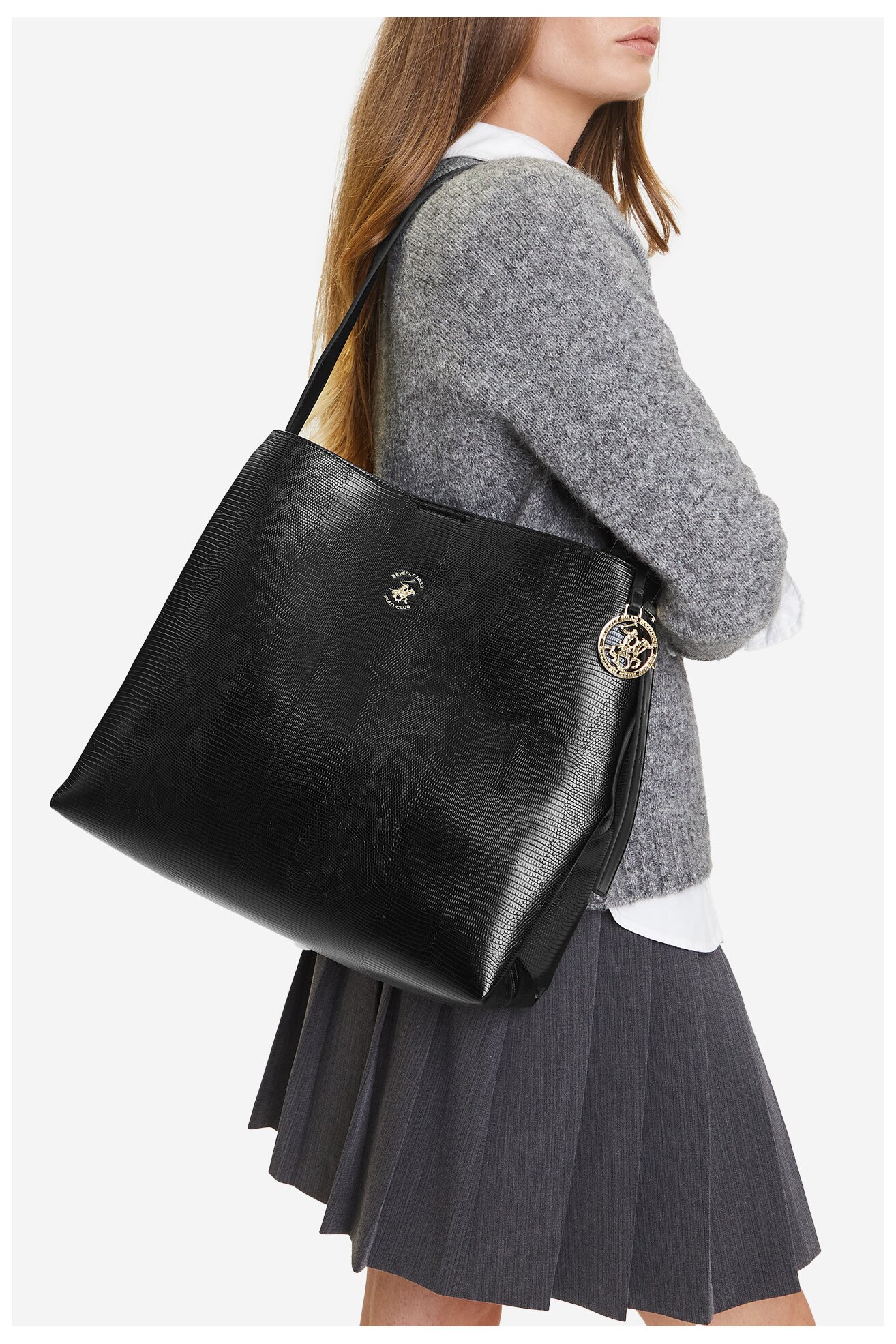 Geantă de mână Beverly Hills Polo Club BHPC-W-05-A23 NEGRU