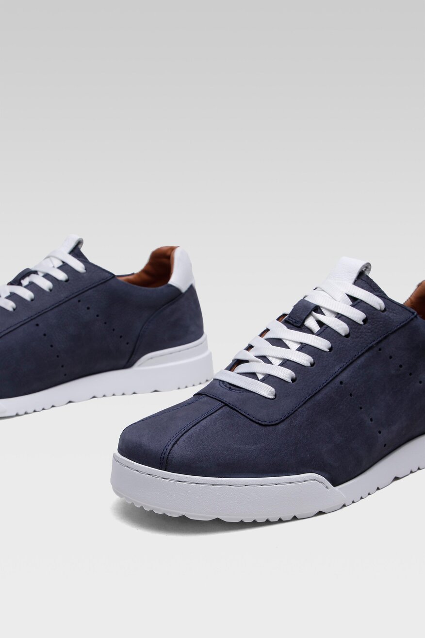 
                Badura - Skórzane półbuty granatowe - 5904248779115