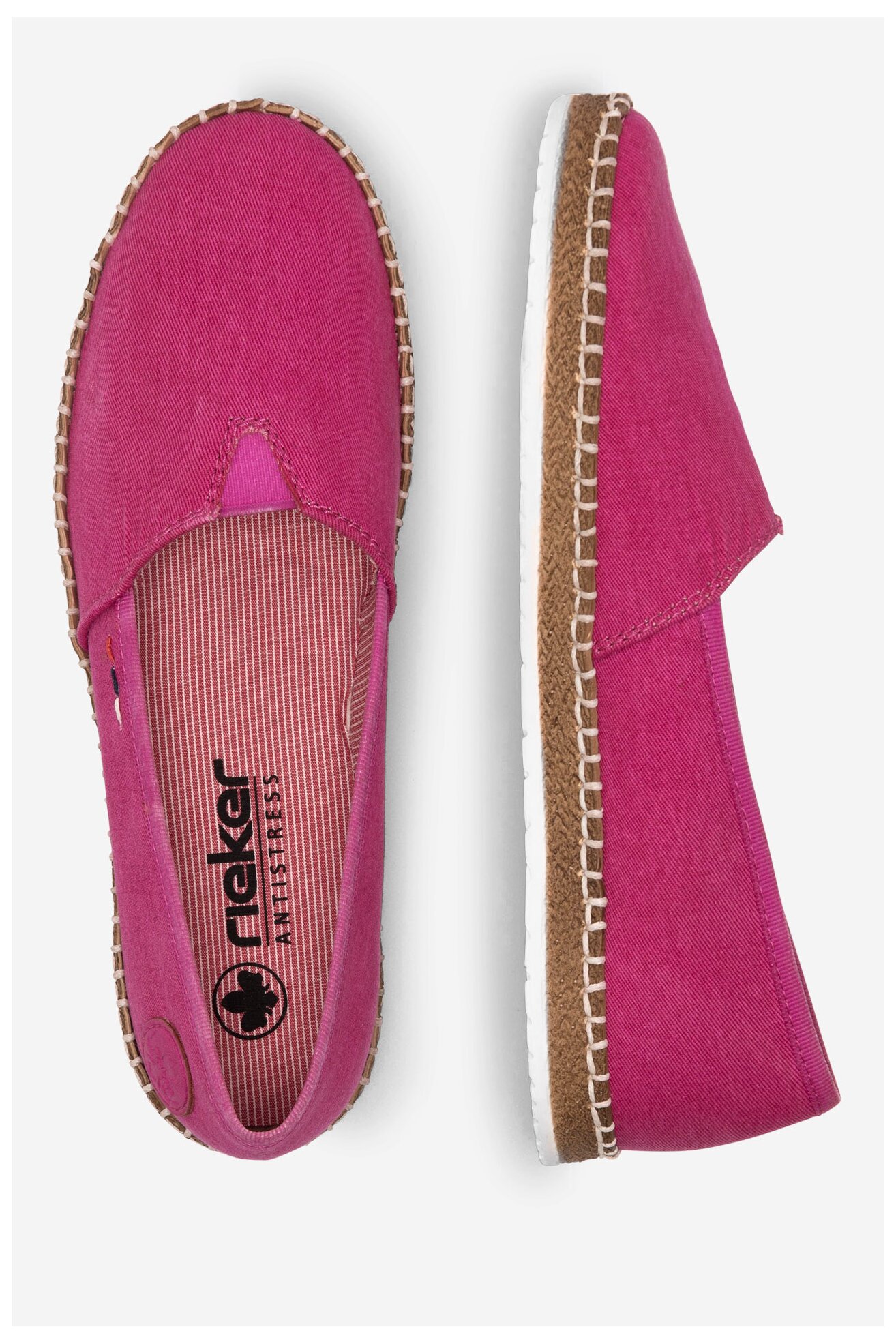 Espadryle Rieker M2278-31 Różowy ciemny