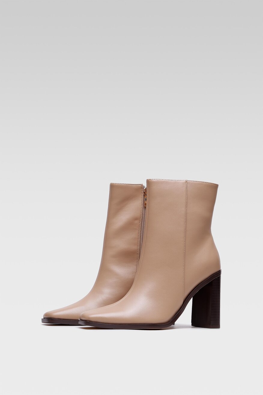 Jenny Fairy - Botki beżowe z suwakiem - 5903698895604
