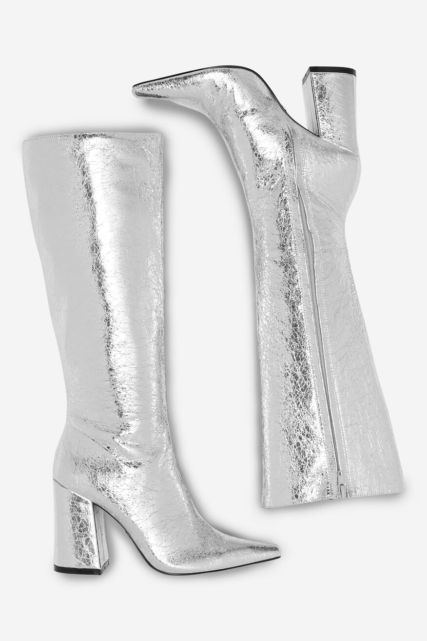 Kozačky NINE WEST STŘÍBRNÁ - 5905588152798