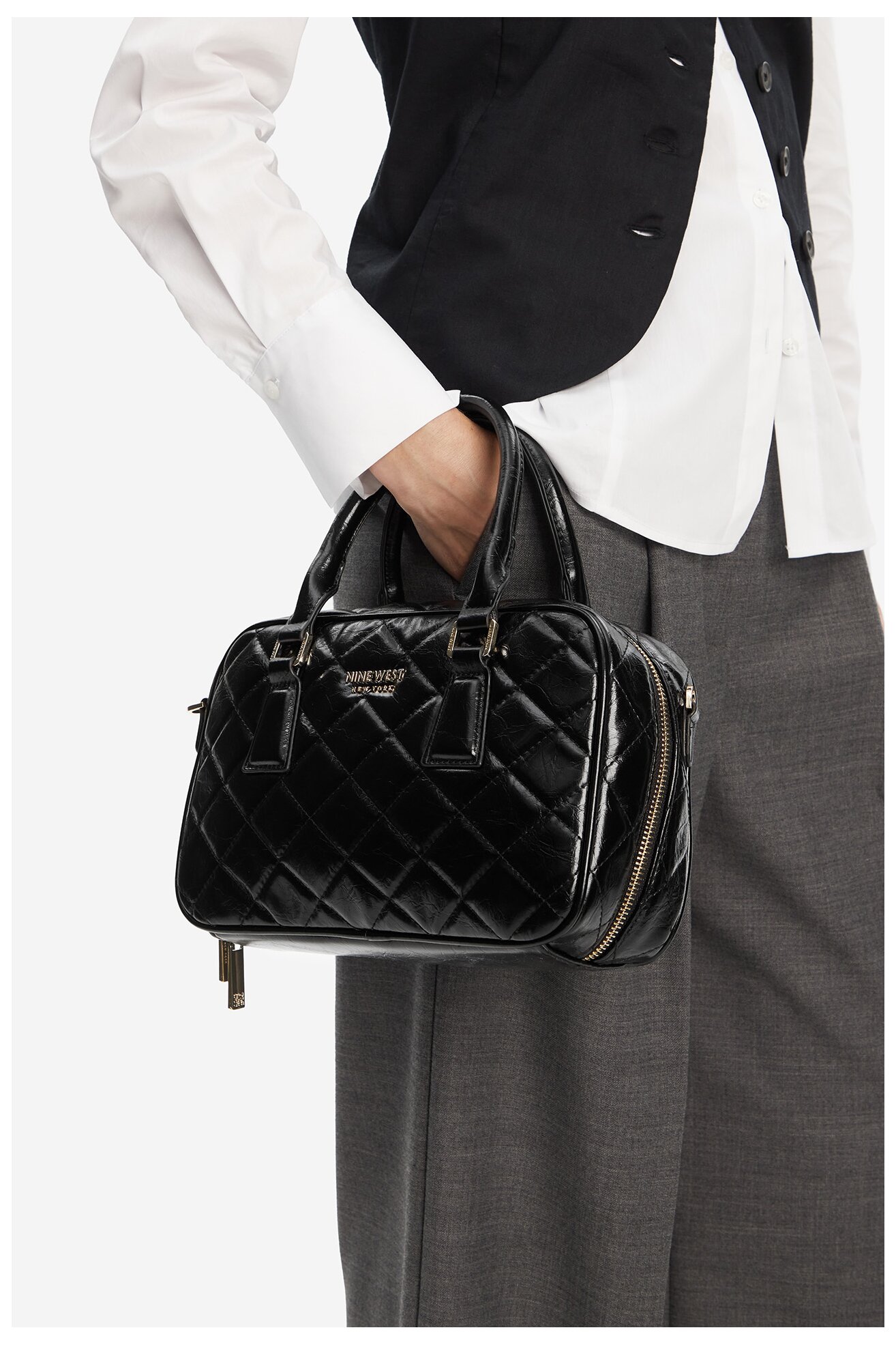 Kézitáska NINE WEST CEO-STACY-LA374-4067 FEKETE