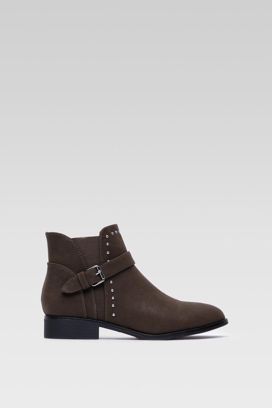 
                Jenny Fairy - Botki khaki z suwakiem - 5903698876726