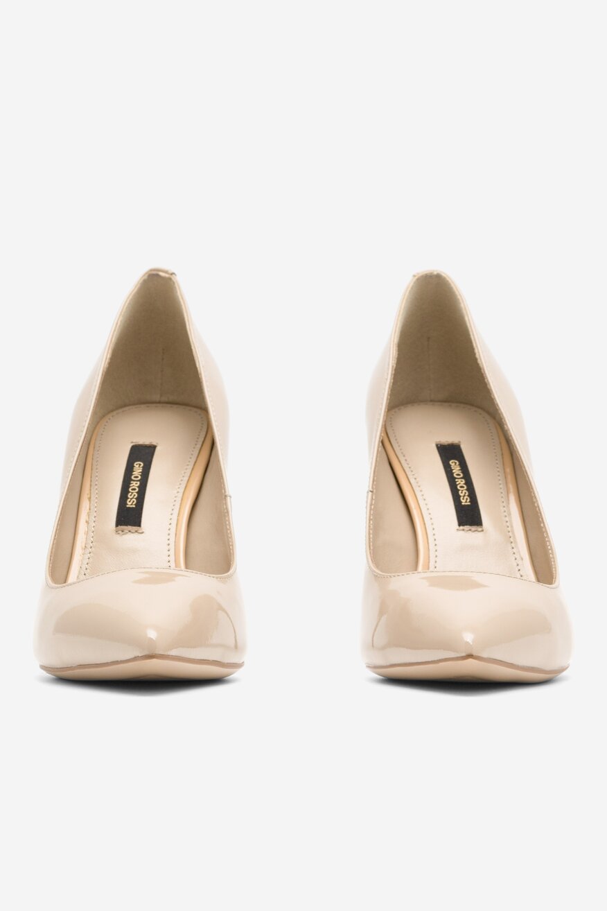 
                Gino Rossi - Skórzane czółenka beżowe - 5904862662886