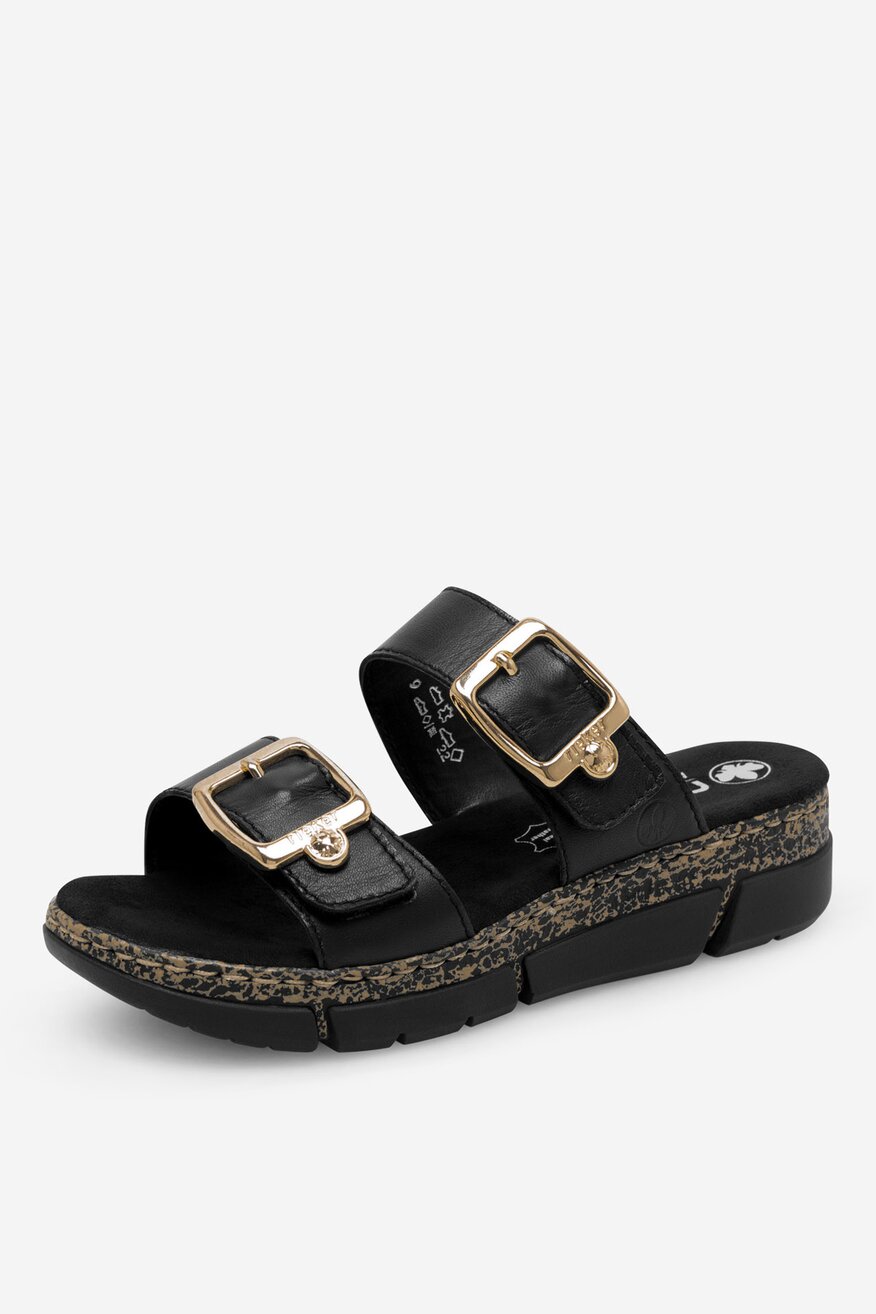 Rieker - Skórzane klapki - 2230056256344